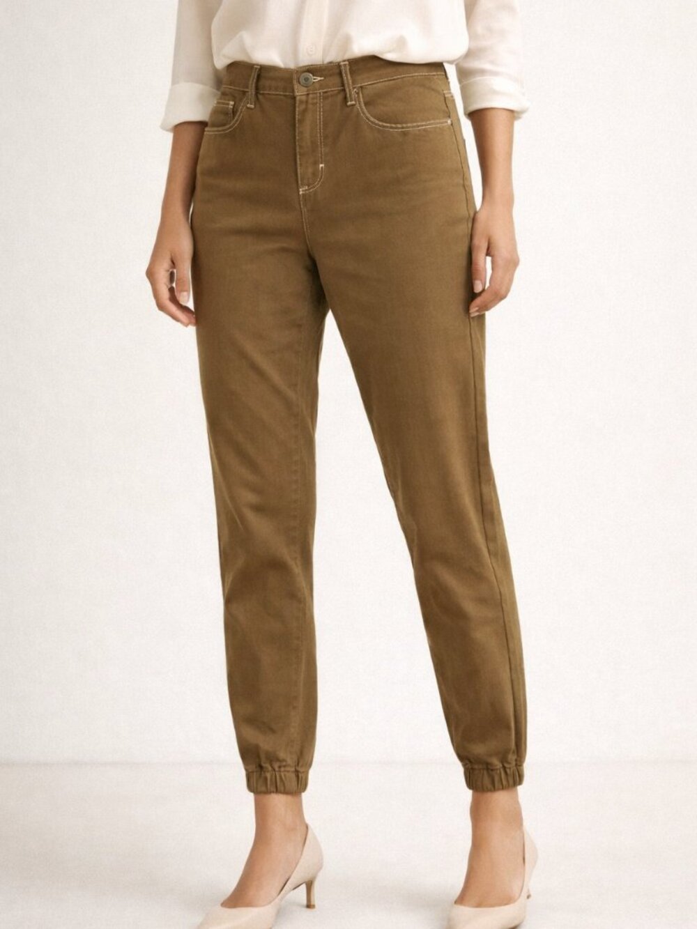 L’AGENCE Mirabel Jogger Pants Cedar Brown Tapered Flight Pants 26